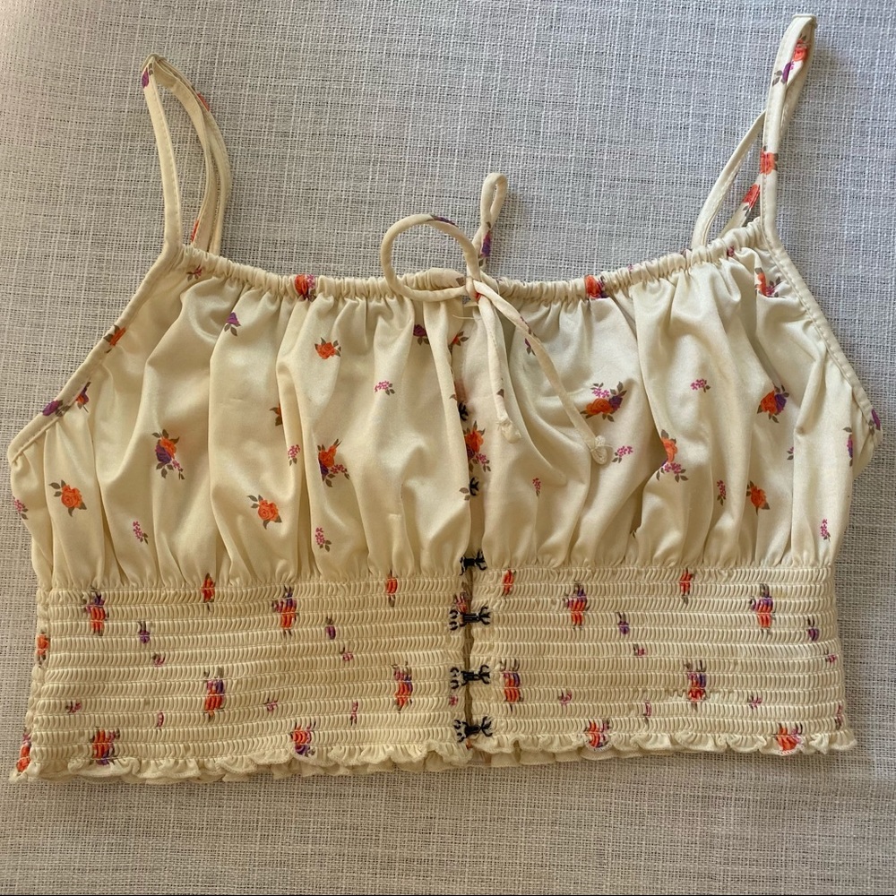 Urban Outfitters Esmeralda Smocked Crop Top